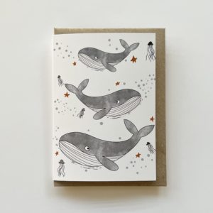 přáníčko akvarel velryby